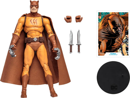 McFarlane DC Multiverse Catman Gold Label 7" Action Figure - Ultra Articulated Collectible with Knives, Claw Hands, and Fabric Cape (Villains United