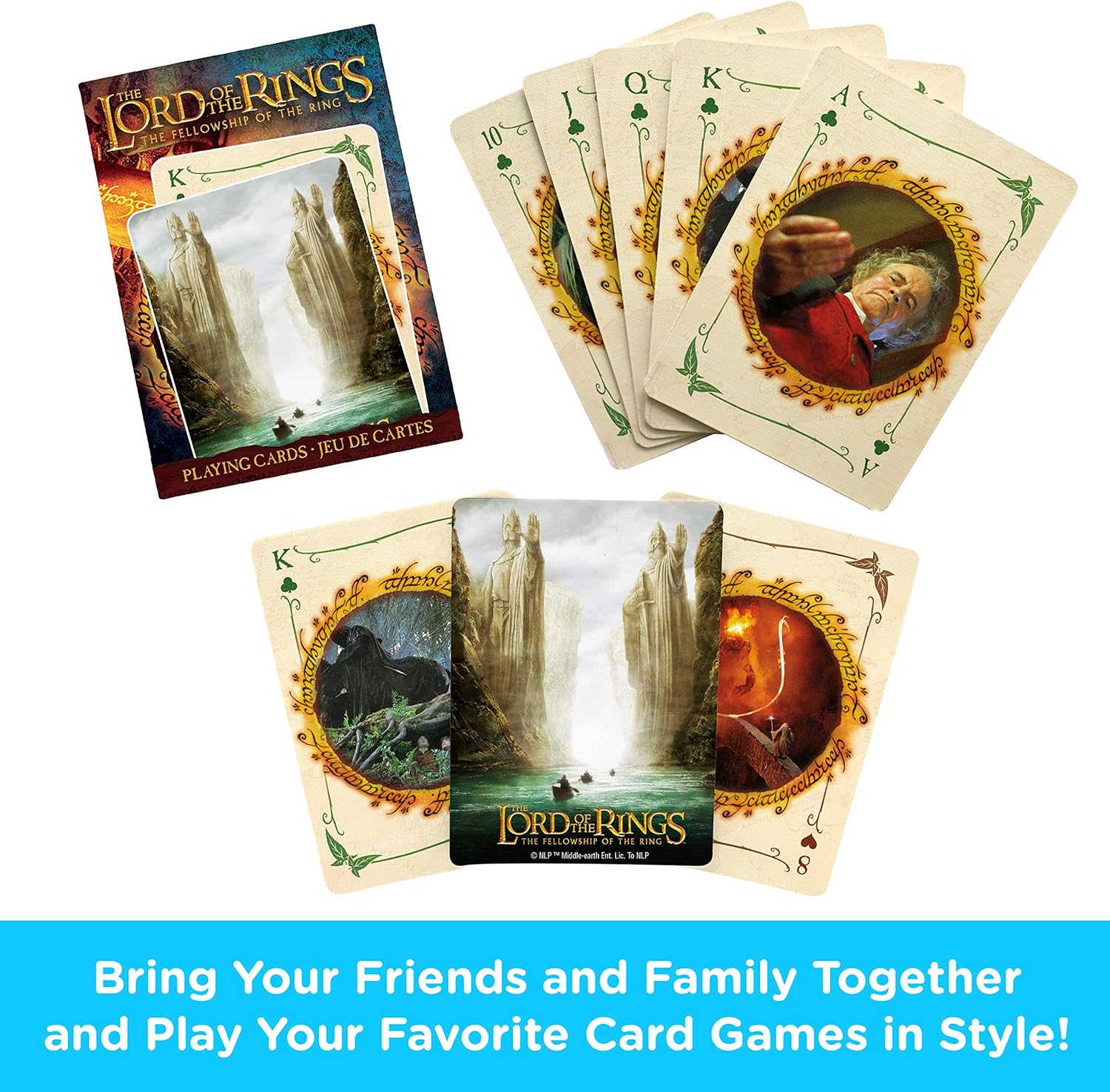 Lord of the Rings Playing Cards - LOTR The Fellowship of the Ring Deck of Cards for Your Favorite Card Games - Officially Licensed LOTR Merchandise & Collectibles
