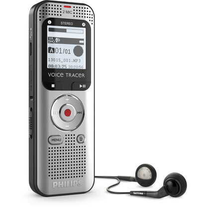 Philips VoiceTracer Audio Recorder DVT2015, Stereo MP3, 8 GB internal memory, with Speech-to-Text Cloud Software