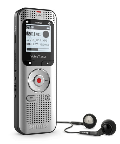 Philips VoiceTracer Audio Recorder DVT2015, Stereo MP3, 8 GB internal memory, with Speech-to-Text Cloud Software