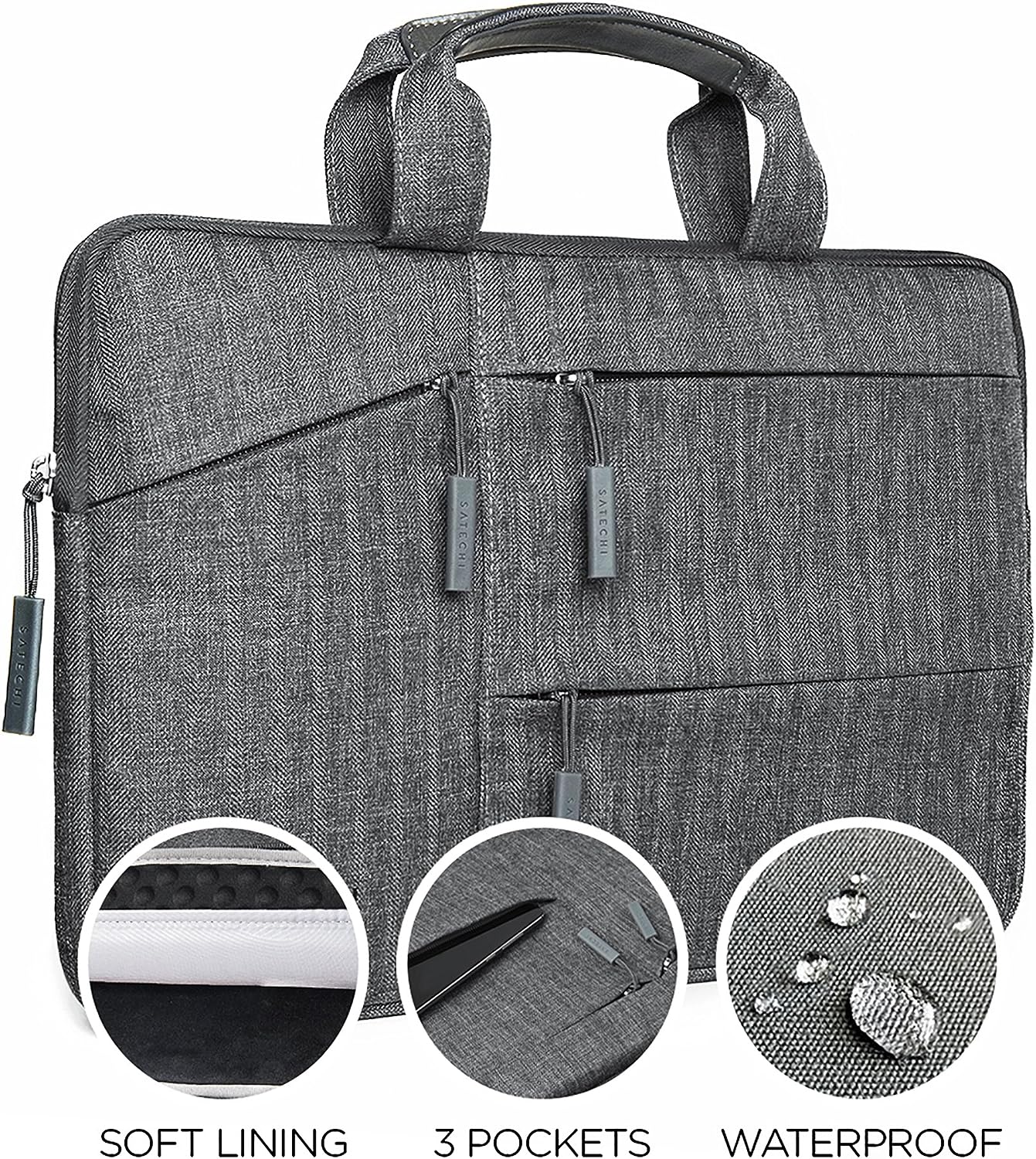 Satechi Water-Resistant Laptop Bag Carrying Case with Pockets - For MacBook Pro M2/ M1, MacBook Air M2/M1 and more (15 Inch