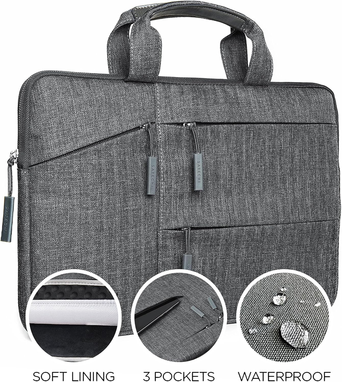 Satechi Water-Resistant Laptop Bag Carrying Case with Pockets - For MacBook Pro M2/ M1, MacBook Air M2/M1 and more