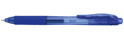 Pentel Energel-X Gel Pen, Retractable, Fine 0.5 Mm Needle Tip, Blue Ink, Blue Barrel, Dozen