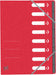 Oxford - Oxford Trieur Top File+, A4, 8 compartiments, rouge