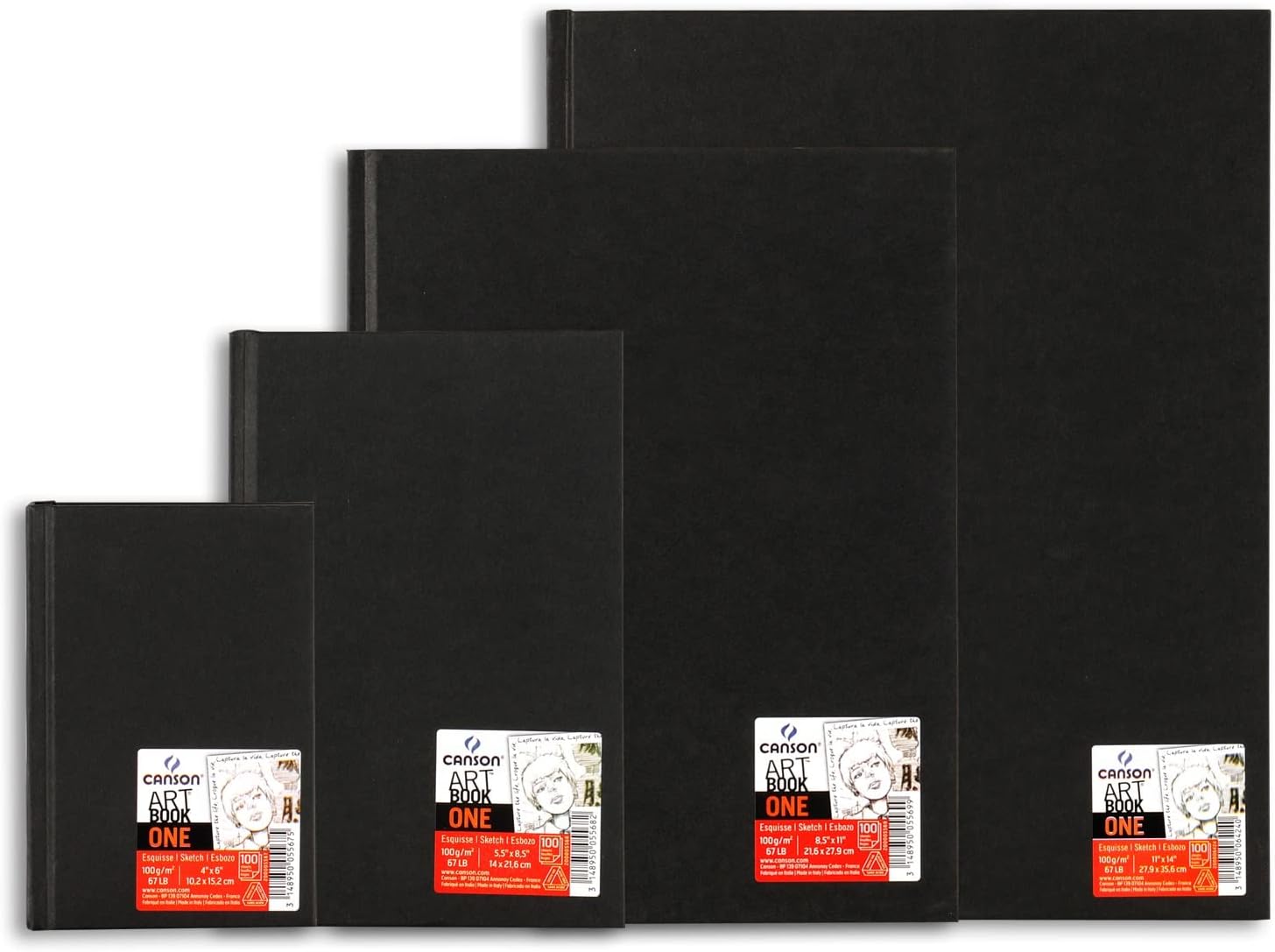 Canson Art Book One Notebook with tranchefile Drawing paper 100 sheets 100g 14 x 21,6 cm White