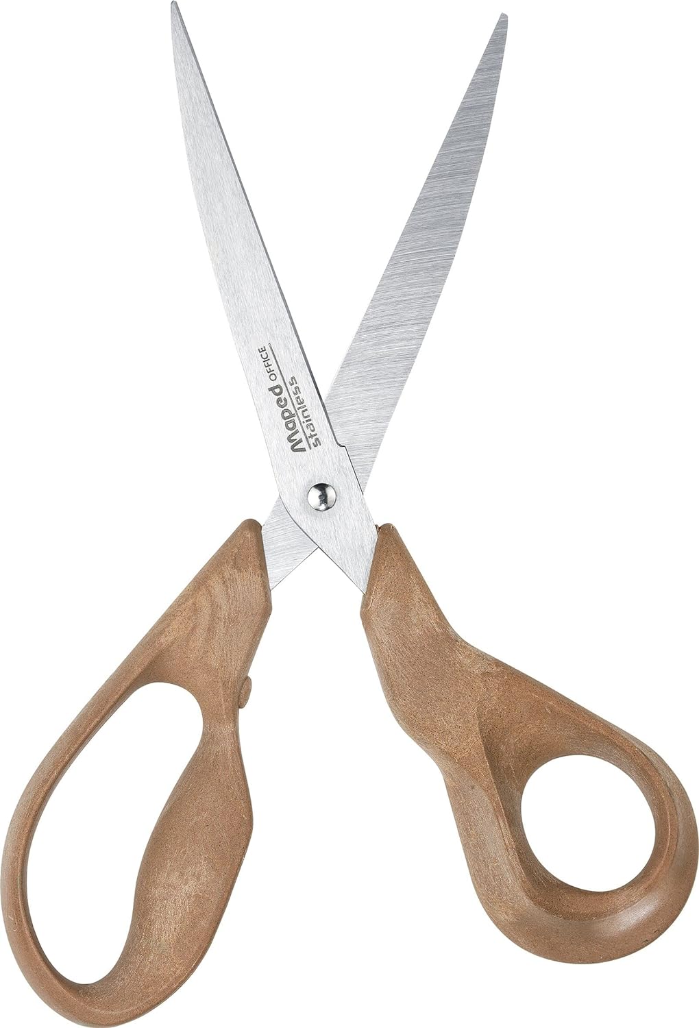 Maped - Advanced Wood Scissors, 21 cm, Asymmetrical, Brown