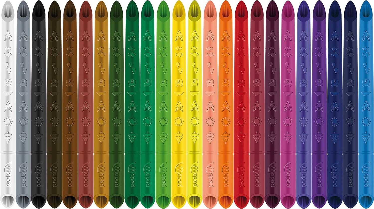 Maped - Innovative Colour'Peps Infinity Colouring Pencils - 100% Coloured Lead - No Sharpening Required - 100% Usable - Soft and Very Comfortable on Paper - Pack of 24