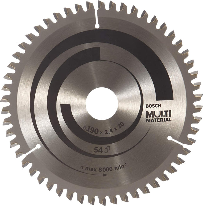 Bosch Accessories Bosch Professional 1x Kreissägeblatt Multi Material (für Multimaterial, Sägeblatt Ø 190 x 2,4 x 30 mm, 54 Zähne, Zubehör Kreissäge) 54 Zähne Handkreissäge Ø 190 mm / Bohrung 30 mm