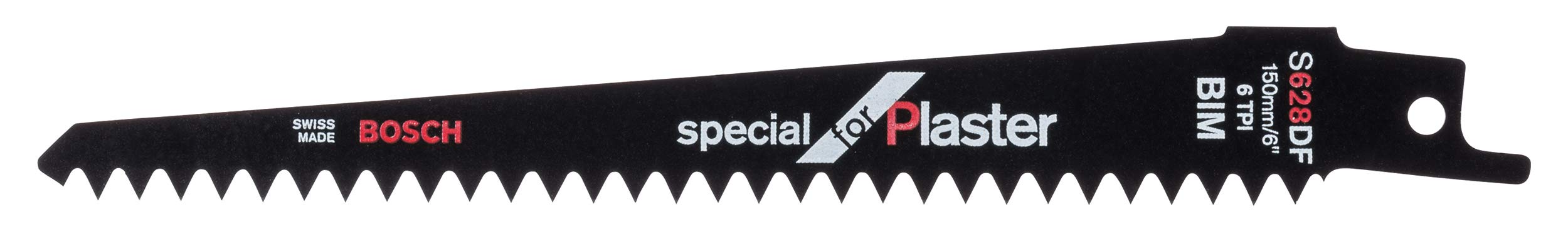 Bosch Accessories Bosch Professional 5 Stück Säbelsägeblatt S 628 DF Special for Plaster (für Gipskarton, 150 x 19 x 1,25 mm, Zubehör Säbelsäge) 150 mm Gips Gipskarton (-platten) 5 Stück