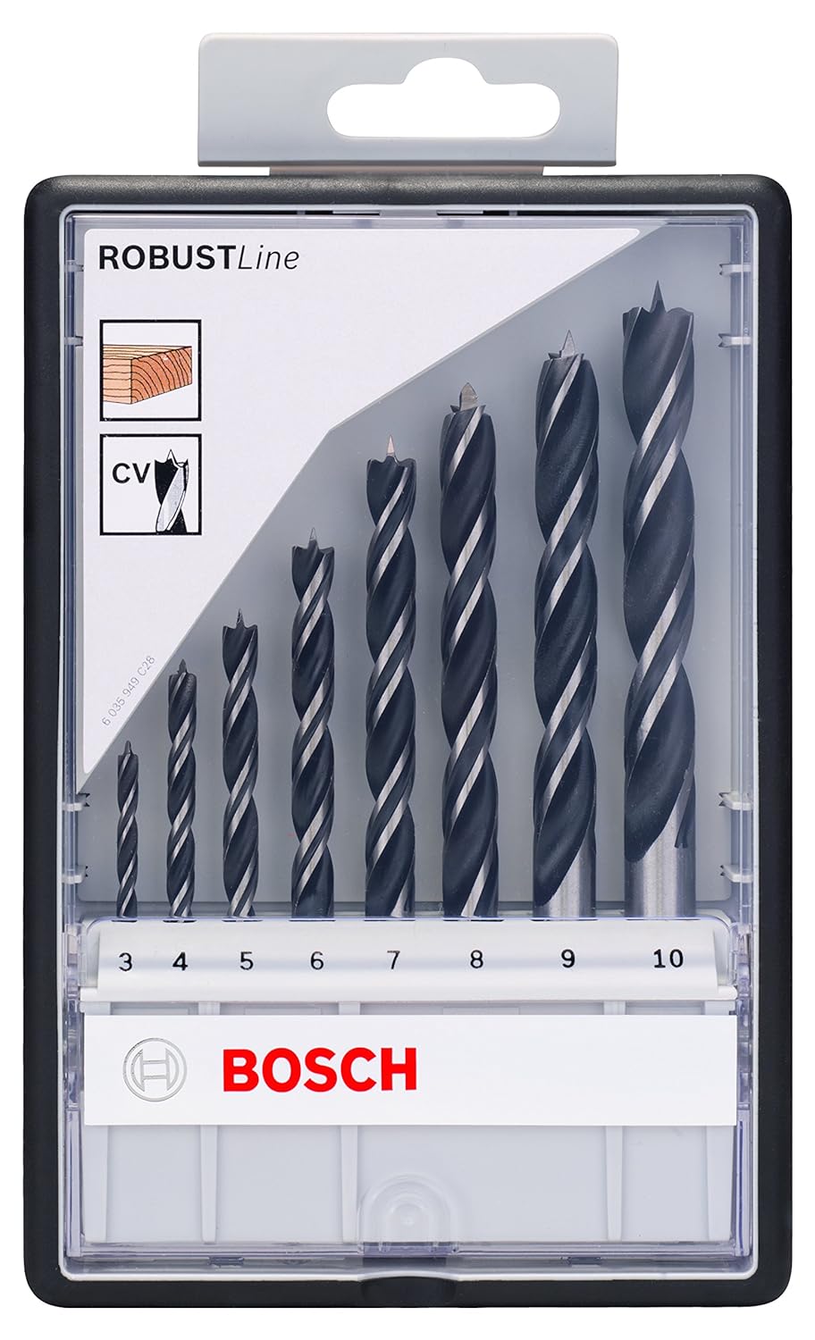 Bosch Professional 8 pcs. Brad Point Drill Bit Set (for wood, Ø 3 - 10 mm, accessories rotary drills