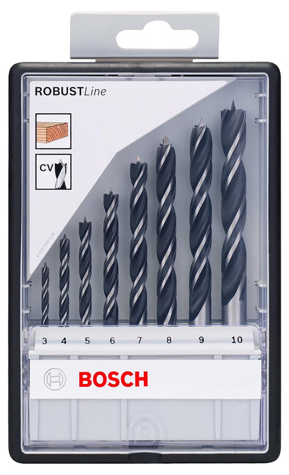 Bosch Professional 8 pcs. Brad Point Drill Bit Set (for wood, Ø 3 - 10 mm, accessories rotary drills