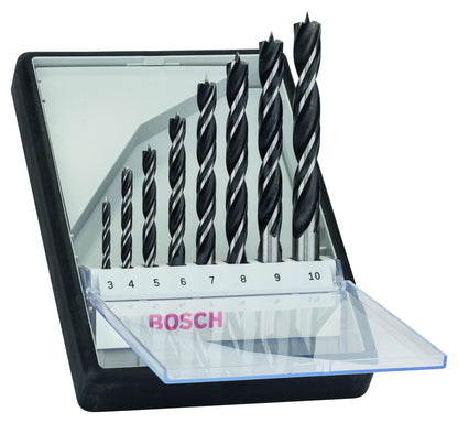 Bosch Professional 8 pcs. Brad Point Drill Bit Set (for wood, Ø 3 - 10 mm, accessories rotary drills