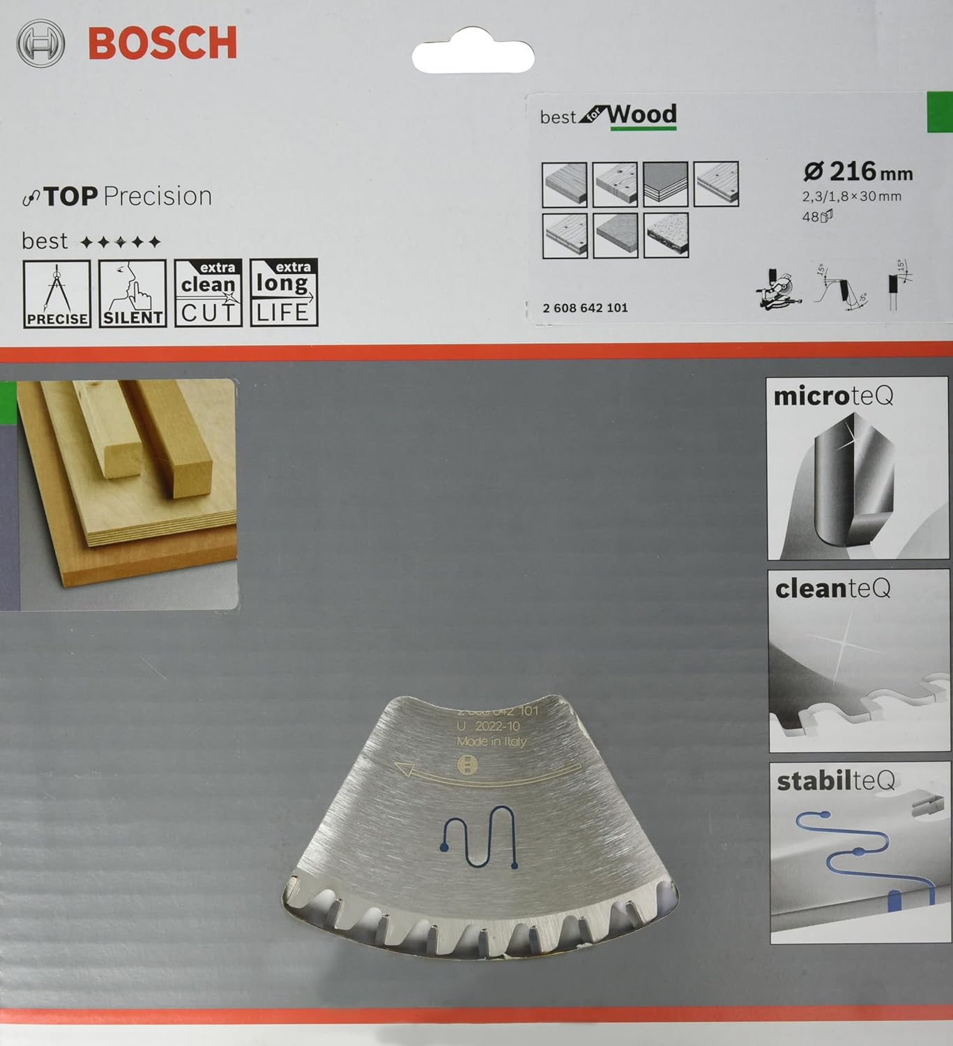 Bosch Accessories Bosch Professional 2608642101 Kreissägeblatt Best for Wood 216 x 30 x 2.3 mm Z48WZ