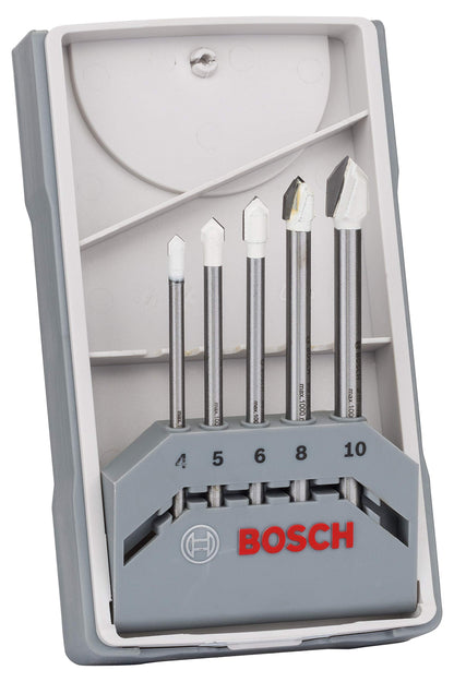 Bosch Professional 5tlg. CYL-9 Ceramic Fliesenbohrer-Set (für Stein, Fliesen, Ø 4–10 mm, Zylindrischer Schaft, Zubehör für Bohrmaschinen) Set Ø 4-10 mm