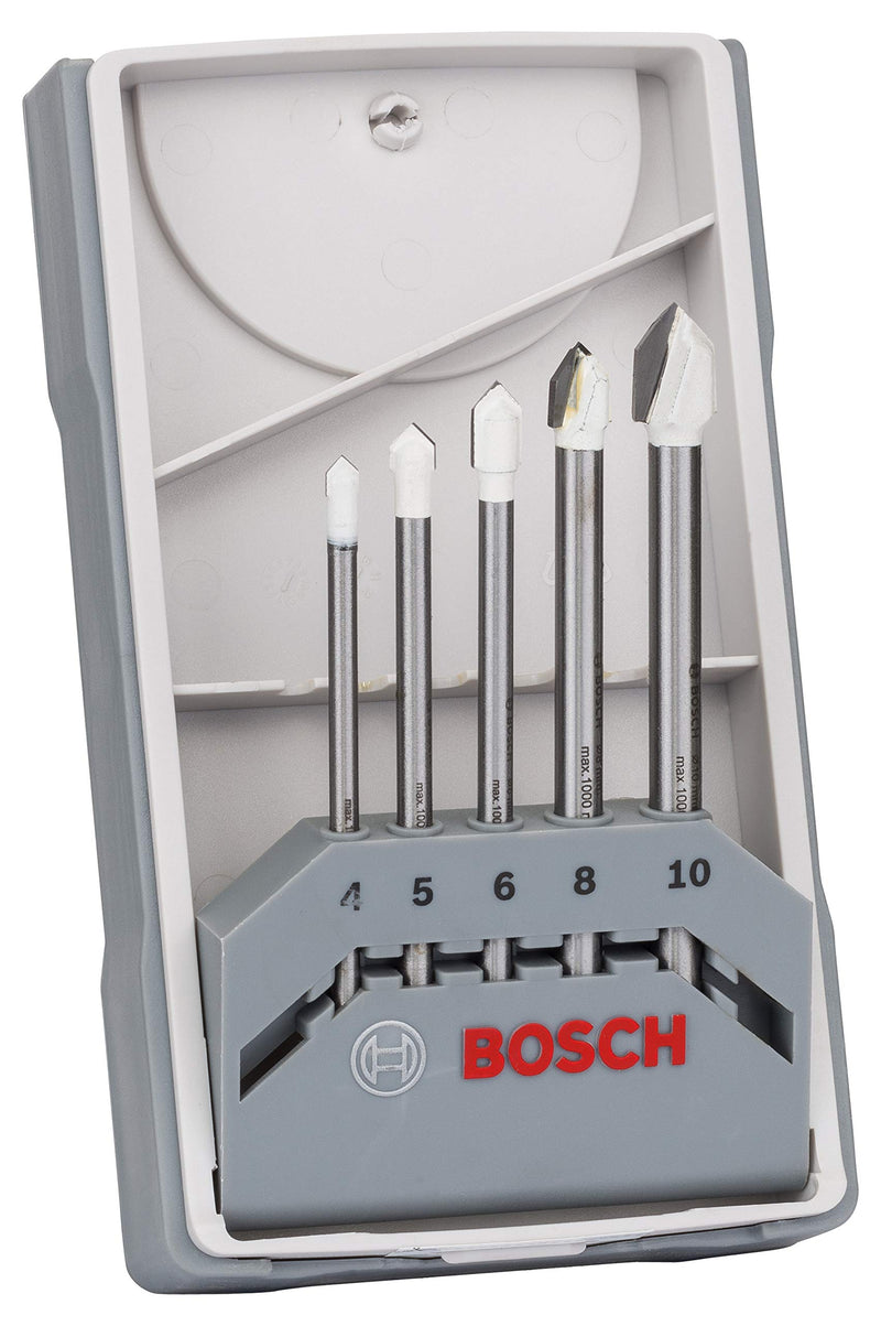 Bosch Professional 5tlg. CYL-9 Ceramic Fliesenbohrer-Set (für Stein, Fliesen, Ø 4–10 mm, Zylindrischer Schaft, Zubehör für Bohrmaschinen) Set Ø 4-10 mm