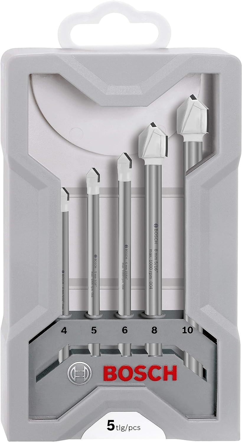 Bosch Professional 5tlg. CYL-9 Ceramic Fliesenbohrer-Set (für Stein, Fliesen, Ø 4–10 mm, Zylindrischer Schaft, Zubehör für Bohrmaschinen) Set Ø 4-10 mm
