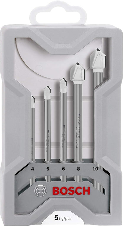 Bosch Professional 5tlg. CYL-9 Ceramic Fliesenbohrer-Set (für Stein, Fliesen, Ø 4–10 mm, Zylindrischer Schaft, Zubehör für Bohrmaschinen) Set Ø 4-10 mm