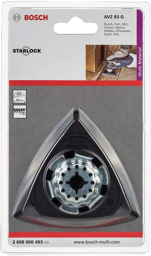 Bosch 1x Starlock Delta Sanding Plate AVZ 93 G (93 mm, Accessory for Starlock Oscillating Multi Tools