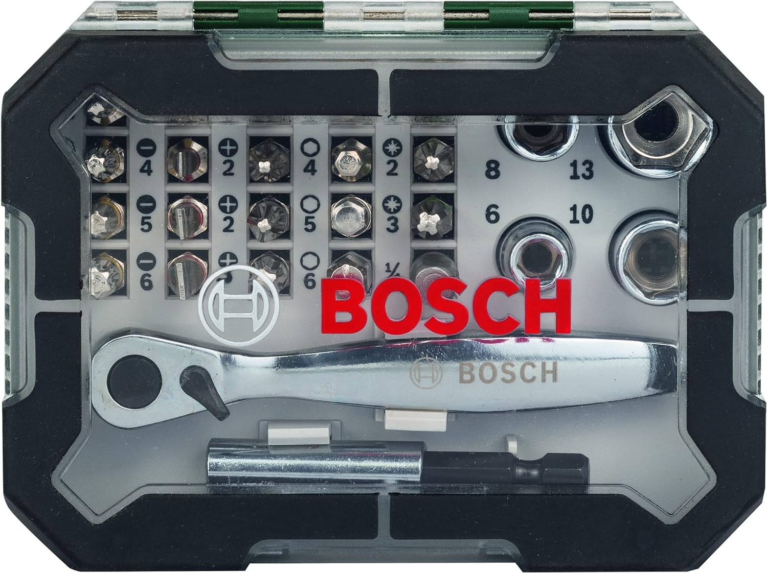 Bosch 26pc. Screwdriver Bit and Ratchet Set (PH-, PZ-, Hex-, T-, S-Bit, Accessories Drill and Screwdriver