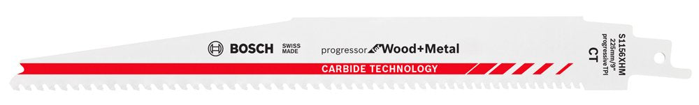 Bosch Accessories Bosch Professional Säbelsägeblatt S 1156 XHM Progressor for Wood and Metal (für Holz & Metall, 225 x 25 x 1,25 mm, Zubehör Säbelsäge) 225 mm Gusseisen Gusseisen (4-12mm) 1 Stück