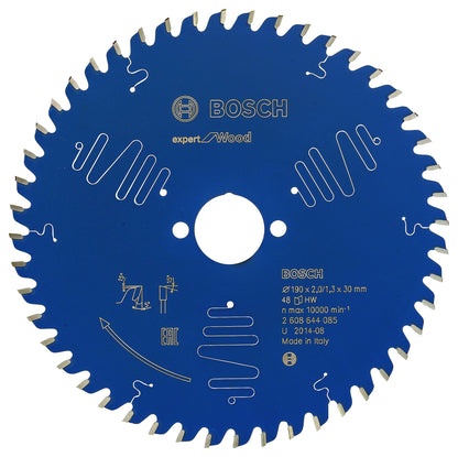 Bosch Professional 1x Kreissägeblatt Expert for Wood (Holz, Sägeblatt Ø 190 x 30 x 2 mm, 48 Zähne, Zubehör Kreissäge) Ø 190 mm 30 mm Bohrung 48 Zähne 2 mm