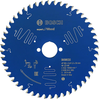 Bosch Professional 1x Kreissägeblatt Expert for Wood (Holz, Sägeblatt Ø 190 x 30 x 2 mm, 48 Zähne, Zubehör Kreissäge) Ø 190 mm 30 mm Bohrung 48 Zähne 2 mm