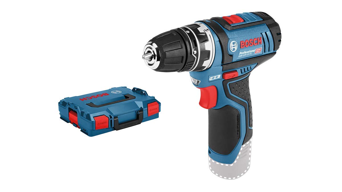 Bosch Professional 12V System Akku Bohrschrauber (mit Bohrfutteraufsatz GFA 12-B, ohne Akkus und Ladegerät, in L-BOXX), Schwarz, Blau, inkl. 1x Aufsatz ohne Akkus/Ladegerät in L-BOXX inkl. 1x Aufsatz