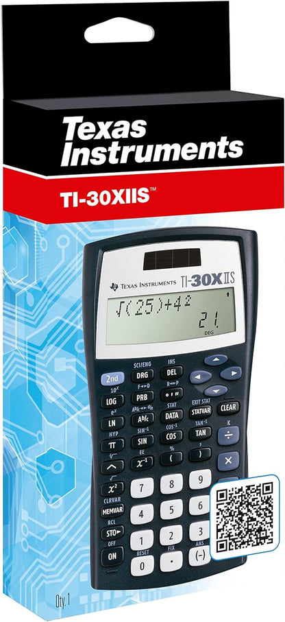 Texas Instruments TI-30 XIIS School Calculator 2 Line Solar and Battery Operated Dark Blue
