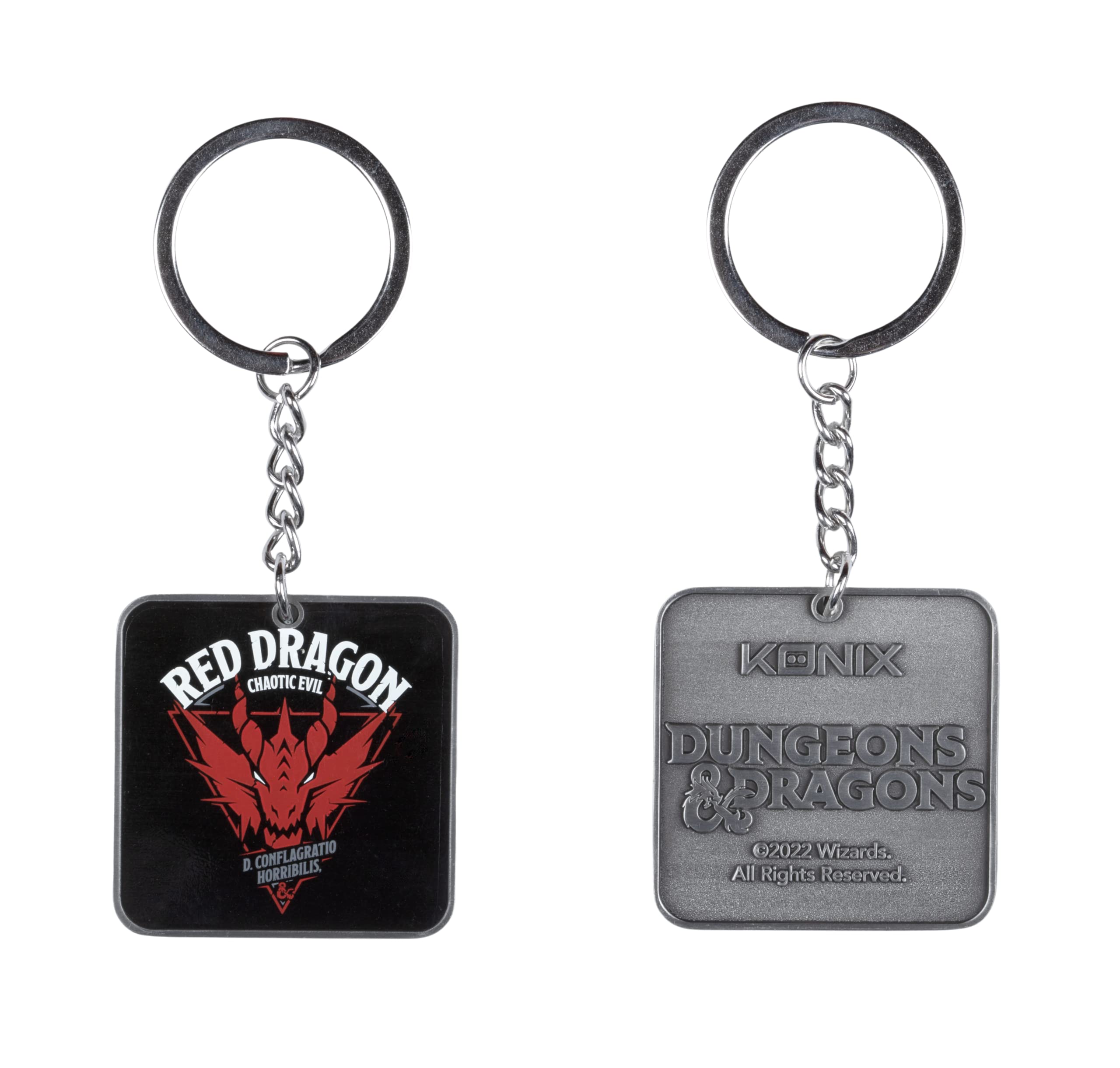 Konix Dungeons & Dragons Schlüsselanhänger - Rotes Drachenmotiv - Schwarz