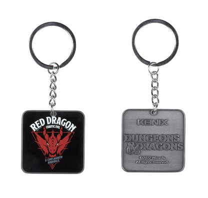 Konix Dungeons & Dragons Schlüsselanhänger - Rotes Drachenmotiv - Schwarz