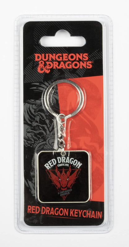 Konix Dungeons & Dragons Schlüsselanhänger - Rotes Drachenmotiv - Schwarz