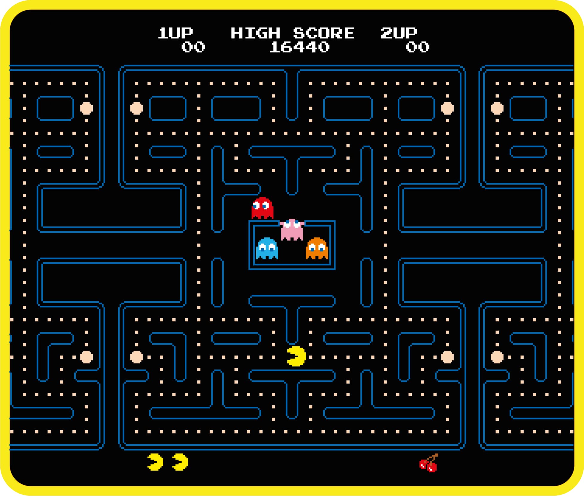 Konix Pac - Man Gaming - Mauspad 32 x 27 cm - Ultradünne 3D - Silikonoberfläche - rutschfeste Gummiunterlage - Schwarz und Gelb