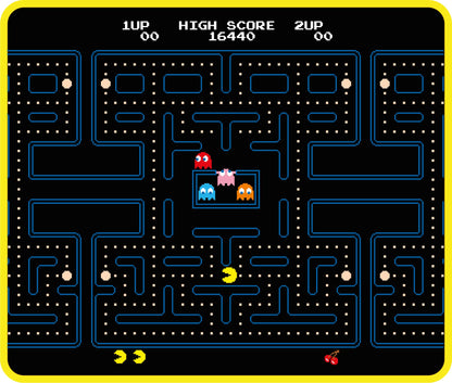 Konix Pac - Man Gaming - Mauspad 32 x 27 cm - Ultradünne 3D - Silikonoberfläche - rutschfeste Gummiunterlage - Schwarz und Gelb