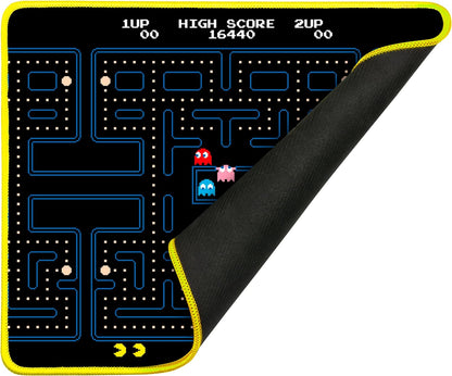 Konix Pac - Man Gaming - Mauspad 32 x 27 cm - Ultradünne 3D - Silikonoberfläche - rutschfeste Gummiunterlage - Schwarz und Gelb