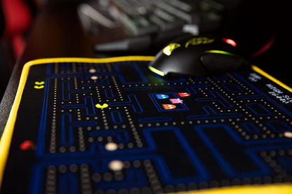 Konix Pac - Man Gaming - Mauspad 32 x 27 cm - Ultradünne 3D - Silikonoberfläche - rutschfeste Gummiunterlage - Schwarz und Gelb