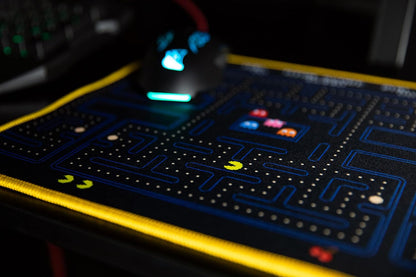 Konix Pac - Man Gaming - Mauspad 32 x 27 cm - Ultradünne 3D - Silikonoberfläche - rutschfeste Gummiunterlage - Schwarz und Gelb
