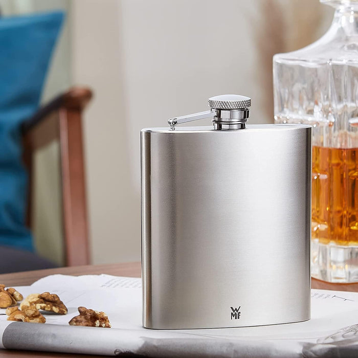 WMF Manhattan Flachmann 200 ml, 20cl, Cromargan Edelstahl mattiert, 13 x 10 cm, Geschenkidee Eben ohne Gravur