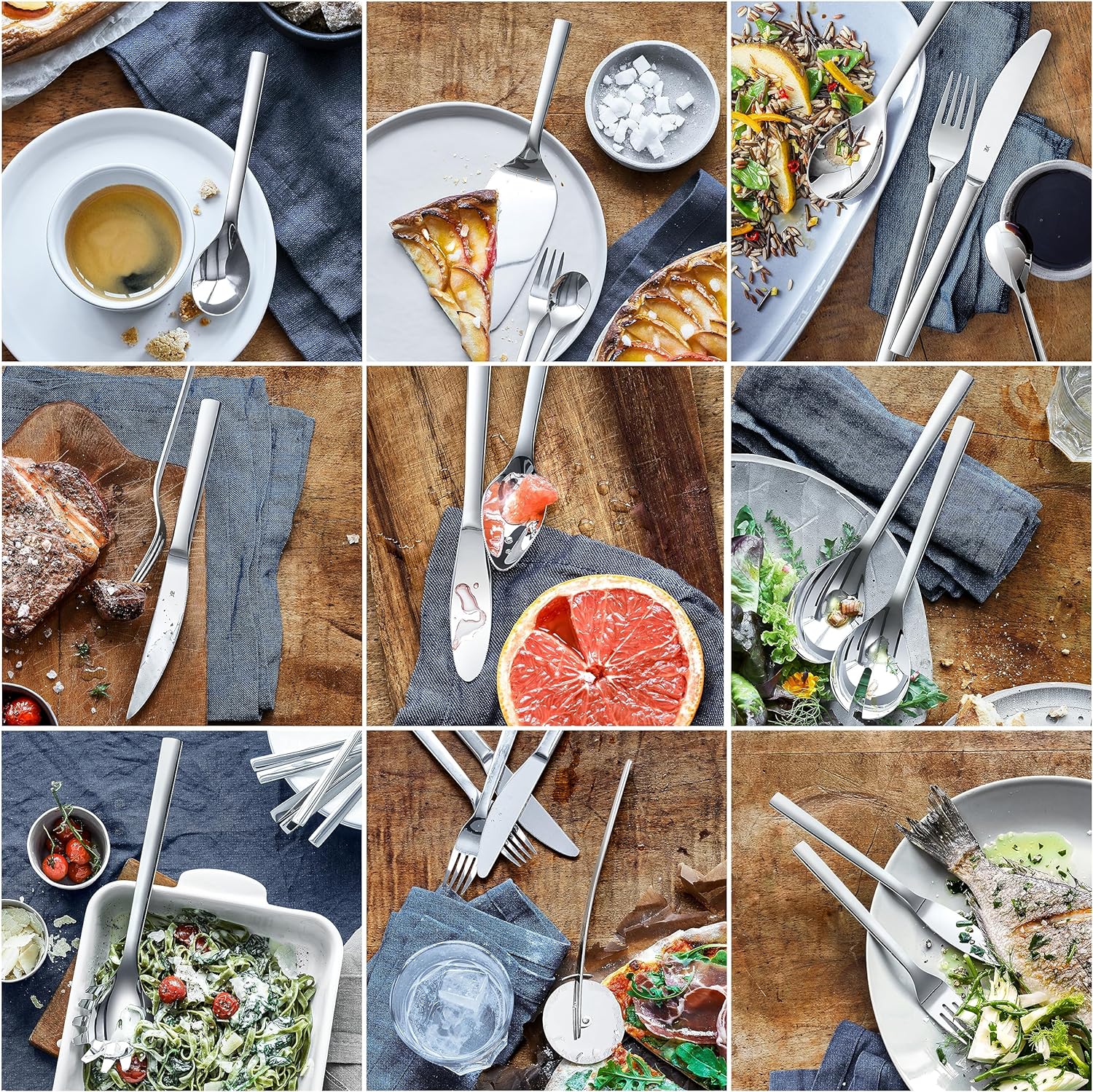 WMF Salad Servers Set of 2 Nuova Cromargan Stainless Steel 18/10 Polished, 25 cm, Silver