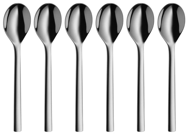 WMF Teaspoon Set 6-pcs. Nuova, Stainless Steel, Silver, 11.1 x 14.9 x 7.1 cm