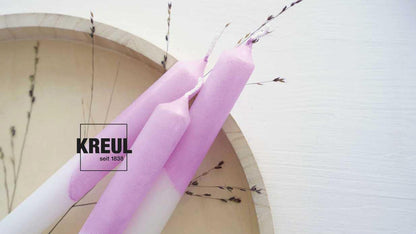 Kreul Bee Happy 49757 Candle Pen Set of 6 6 x 29 ml Fine Painting Tip Colours with Beeswax for Decorating and Painting Candles Drying Time Approx. 8 Hours