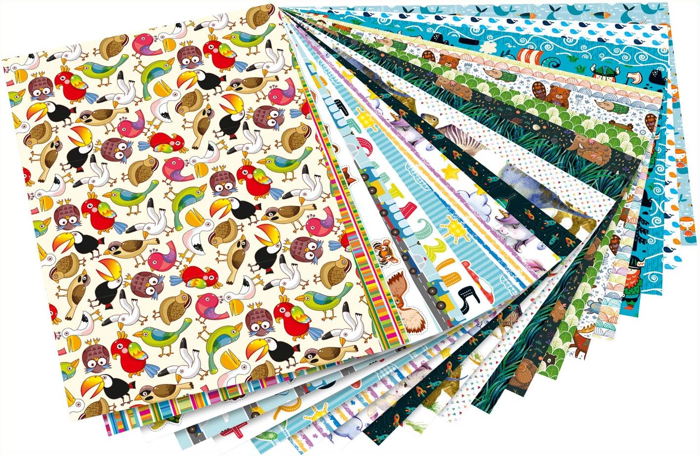 Folia 48949 Children's Motif pad, 270 g/m², Approx. 24 x 34 cm, Sheets Assorted in 20 Different Designs, Colourful Kids