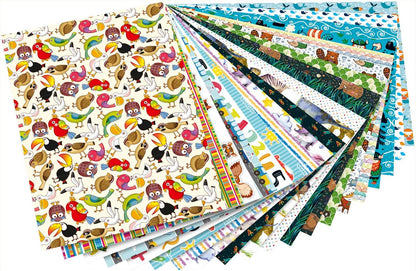 Folia 48949 Children's Motif pad, 270 g/m², Approx. 24 x 34 cm, Sheets Assorted in 20 Different Designs, Colourful Kids