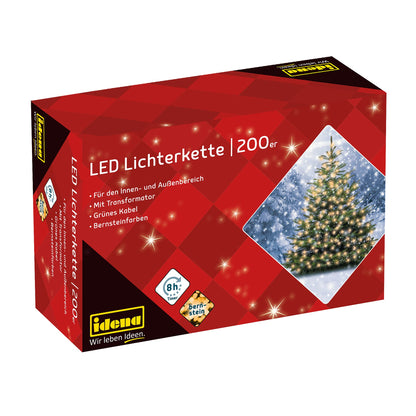 Idena 200er LED Lichterkette grun 27,9 m