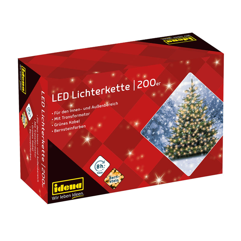 Idena 200er LED Lichterkette grun 27,9 m