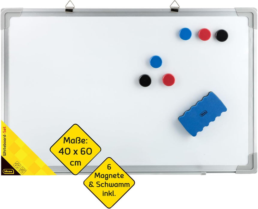 Idena Whiteboard Set 40 x 60 cm 6 Magnets Sponge 40 x 60 cm Without maker 1