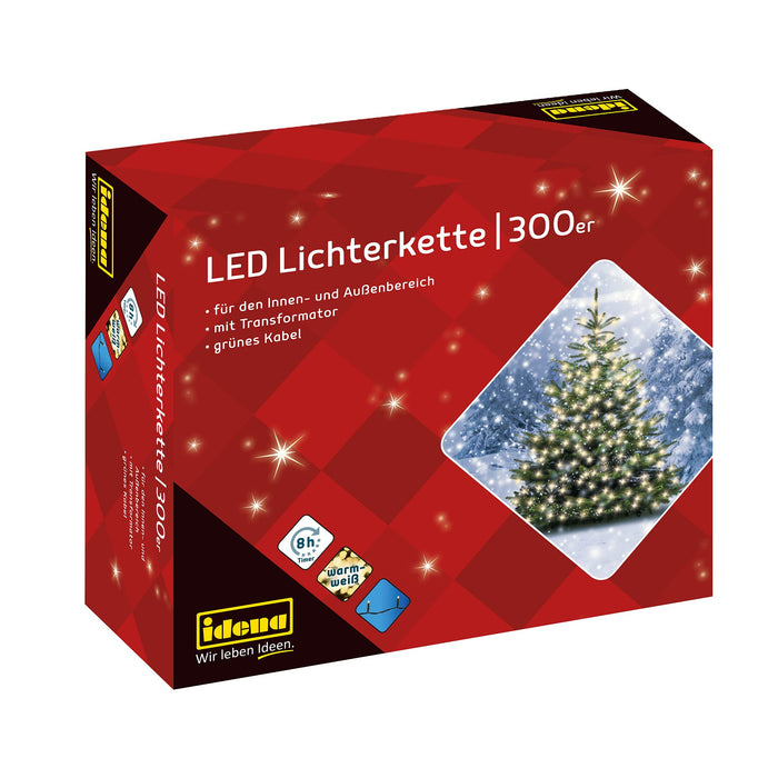 Idena 300er LED Lichterkette grun 37,9 m