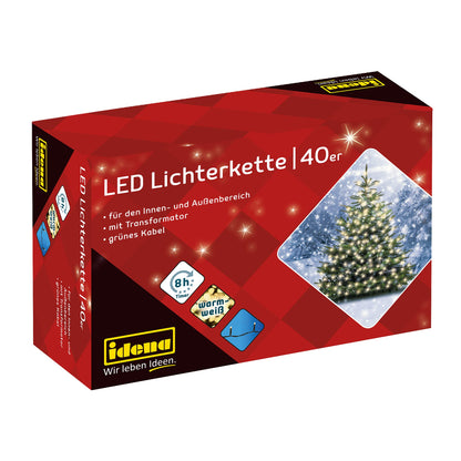 Idena 40er LED Lichterkette grun 11,9 m