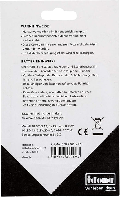 Idena 10er LED Lichterkette transparent 110,0 cm