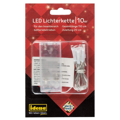 Idena 10er LED Lichterkette transparent 110,0 cm
