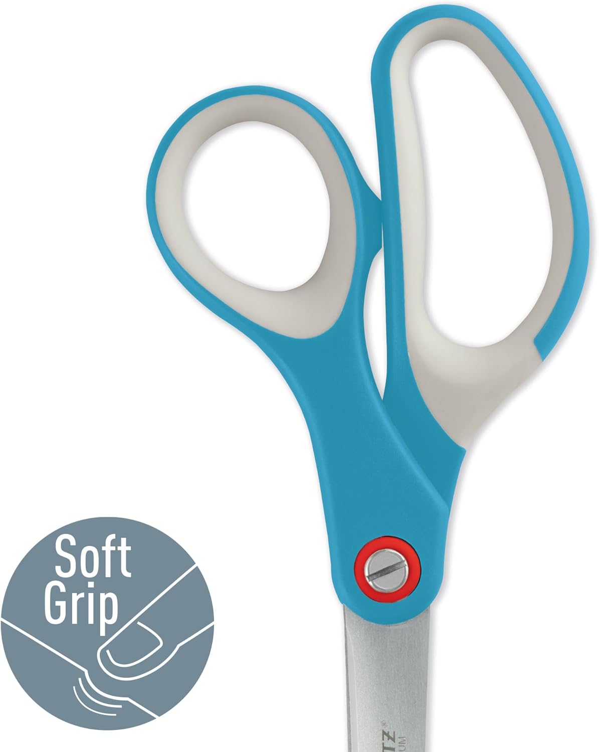 Leitz Tweehandige Schaar, Hoogwaardig Titanium Gecoat Roestvrij Staal, Zeer Scherp en Nauwkeurig, Ergonomische Handgreep, Voor Thuis en op Kantoor, Cosy Assortiment, Sereen Blauw, 53320061